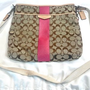 Coach Purse pink stripe. Excellent used condition.